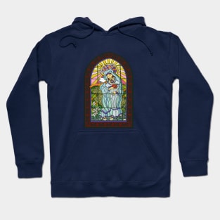 Way Cool Mother Mary Stained Glass Window Hoodie